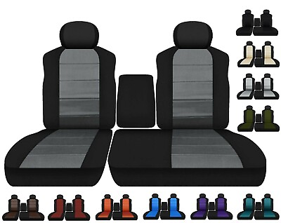 #ad Fits Chevy C K 1500 truck 95 98 front set seat covers 60 40 seat with console $109.99