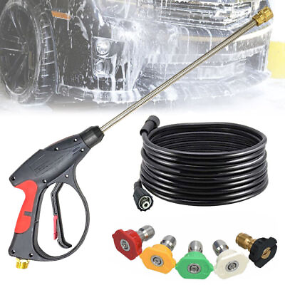 #ad High Pressure 4000PSI Car Power Washer Gun Spray Wand Lance Nozzle and Hose Kit $26.90
