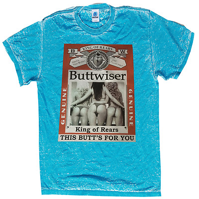#ad BUTTWISER PARODY ACID WASH T SHIRT DRINKING BEER FEW COLORS TOP QUALITY S 3XL $10.99