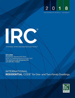 2018 IRC International Residential Code for One amp; Two Family Paperback Book ICC #ad $47.49
