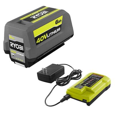 #ad RYOBI Power Tool Battery Cordless 7.5quot;X4.4quot;X3.8quot; 40V Li Ion 6Ah Charger Kit $273.97
