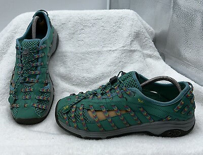 #ad Chaco Women#x27;s Outcross Evo 2 Teal Water Shoes Size 10 EUC $39.00