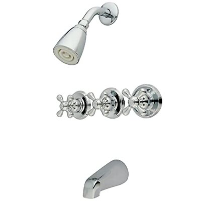 #ad Kingston Brass KB231AX Tub Shower Faucet with 3 Cross Handle 5 Inch Spout Reach $76.05
