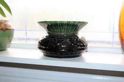 #ad #ad Antique Victorian Stoneware Spittoon Green and Black 1800s Cuspidor $64.80