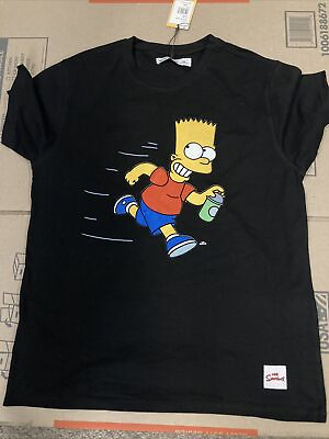 #ad Bart Simpson Spray Black Graphic Tee T shirt Men#x27;s Size 2XL EL BARTO $48 $24.98