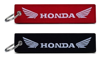 2 Pcs in Set Keychain Double Sided Honda Black and Red Large for Motorcycles #ad #ad $12.99