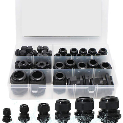 #ad Black. Wire Clamp Belt Washer Junction Box Connector Cable Connector Kit Cable AU $19.74