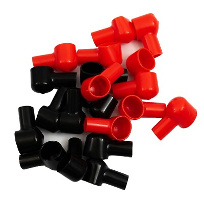 #ad 20PCS 1package Quality Insulated Pair Battery Terminal Stud Operculum Redamp;Black $13.44
