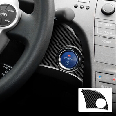 #ad Black Start Stop Engine Button Panel Carbon Fiber Sticker Toyota Prius 2010 2011 $6.99