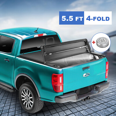#ad 5.5FT Tonneau Cover 4 Fold For 2007 2013 Toyota Tundra Truck Bed Water proof $143.95