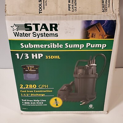 #ad Star Water Systems Submersible Sump Pump Emergency System 3SDHL $119.99