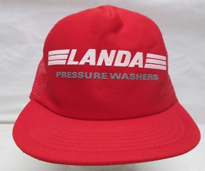 Vintage NOS Landa Pressure Washers Mesh Snapback Hat Red USA New Old Stock $29.95