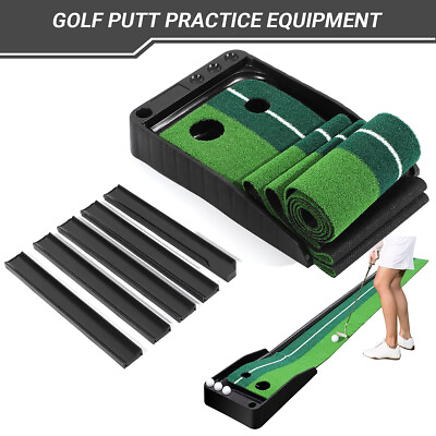 #ad Golf Putting Green Golf Trainer Aid Practice Mat Auto Ball Return Indoor $39.90