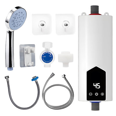 #ad #ad NEW 110V LCD Instant Hot Water Heater Electric Tankless Bathroom W Shower Head $54.05