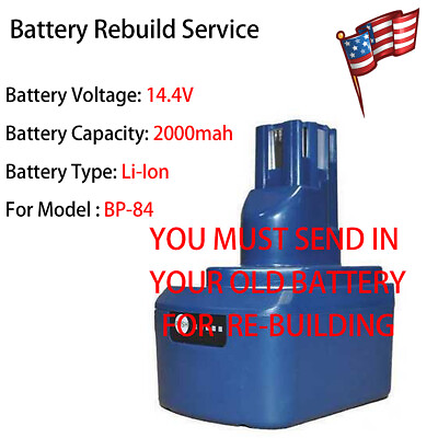 #ad Battery Rebuild For HUSKIE BP 84 LITHIUM ION BATTERY FOR CRIMPERS 14.4V 2.0AH $140.00