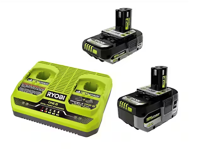 #ad RYOBI Power Tool Batteries 4 Ah 18V HIGH PERFORMANCE Dual Port Charger Starter $152.93