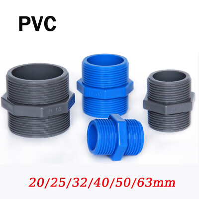 #ad PVC Nipple BSP Male Threaded Pressure Fittings Socket Adapter Straight Connector $1.75