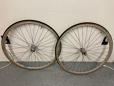 #ad VTG 27in bicycle wheel set Suntour sealed hubs Wolber Super Champion rims 5 spd $164.99