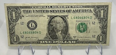 #ad Fancy serial number 1$ dollar bill $3.99