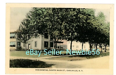 Earlville NY RESIDENTIAL SOUTH MAIN STREET Hand Colored Postcard #ad $10.00