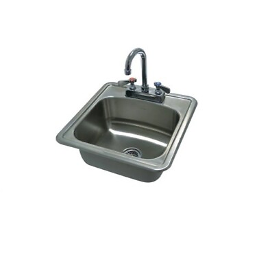 #ad #ad Stainless Steel 1 Compartment Drop in Sink 15quot;x15x5quot; Bowl Size 10quot;x12quot;x5quot; $135.00