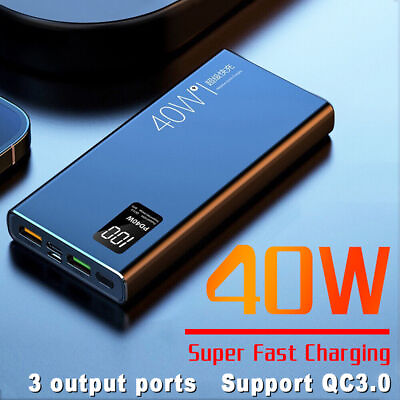 #ad 2 USB 300000mAh Power Bank Portable Super Fast Charger External Battery PD 18W $17.59