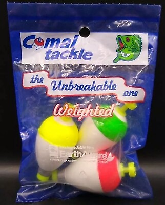 #ad Comal Tackle 2quot; 3 Pk Green Red Yellow • PEAR • Weighted Foam • Snap On Float $14.89