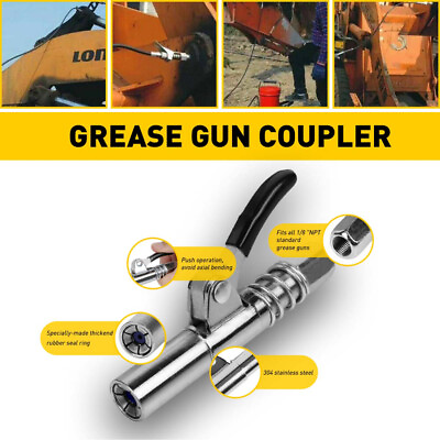#ad Grease Gun Coupler High Pressure Locks On Quick Release NPT 1 8 3JAW 10000PSI $11.99
