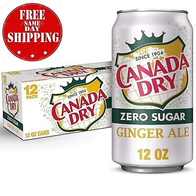 #ad Canada Dry Zero Sugar Ginger Ale Soda 12 fl oz cans Pack of 12 $12.93