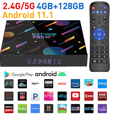 #ad 128GB Android 11.1 Smart TV Box 6K HDMI Quad Core 5G WIFI Media Player 2024 US $29.99