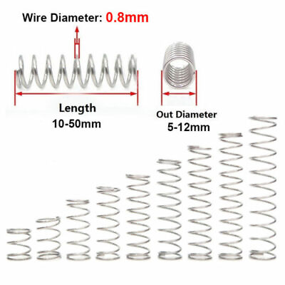 #ad 0.8mm Wire Diameter 304 Stainless Steel Compression Spring Pressure Small Spring $3.88