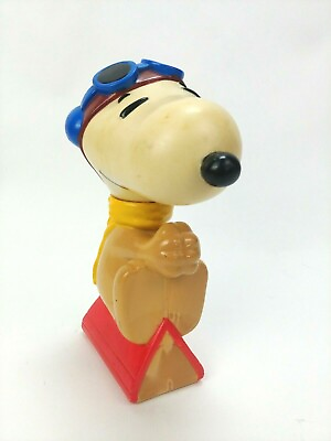 #ad Snoopy Peanuts Vinyl Flying Ace Soap Bubble Bath Plastic Bottle Red Baron Empty $15.99