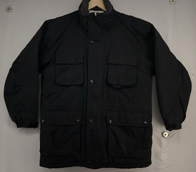 #ad #ad Aberdeen Collection Coat Mens LARGE Insulated Quilted Tactical Pockets Black $29.71
