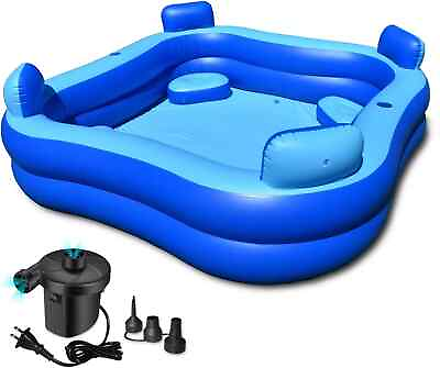 #ad Rukala™ Inflatable Pool with Seats and Headrests 8#x27; X 8#x27; Electric Pump Include $100.00