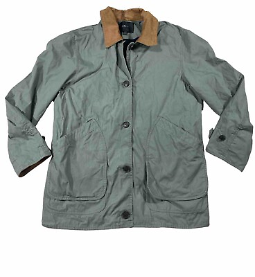#ad Rare J Crew Barn Jacket Mens Small Chore Coat Vintage Green Corduroy Collar A9 $44.99