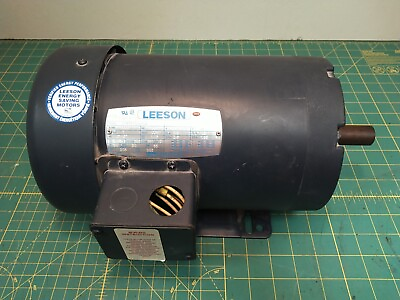 #ad Leeson 1 HP 1160 RPM Electric Motor 208 230 460VAC 3PH Fr 145 7 8quot; Shaft $169.00