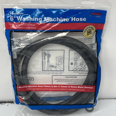 #ad #ad Plumb Craft 7507600T Rubber Washing Machine Hose 6’ HP 11 High Pressure Hot Cold $12.99