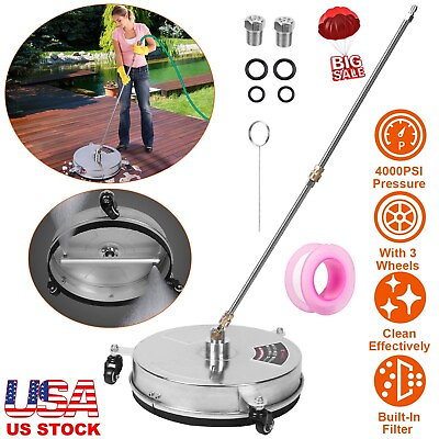 #ad 4000 PSI Pressure Washer Surface Cleaner Stainless Steel for Driveways Patio $87.99