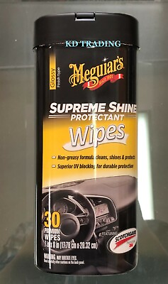 #ad 30 Pk Meguiar#x27;s SUPREME SHINE Scotchgard Interior Detailing Wipes UV Protection $13.95