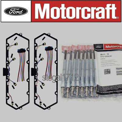 #ad Powerstroke Diesel Valve Cover Gaskets Harness amp; 8 Glow Plug For 98 03 Ford 7.3L $155.99