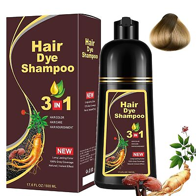 #ad Black Hair Dye Shampoo for Gray Hair 3 In 1 Herbal Nourishing Darkening Older $18.99