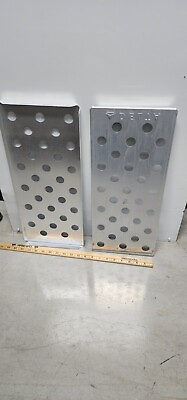 #ad LOT OF 2 DELTA AIRLINE ALUMINUM GALLEY TRAYS W END HANDLES amp; SIDE CUTOUTS $29.00