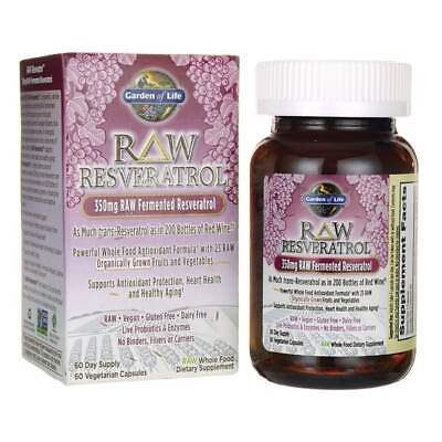 #ad Garden of Life Raw Resveratrol 350 mg 60 Veg Caps $46.29