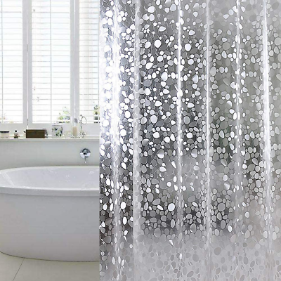 WELTRXE Extra Long Shower Curtain Liner 72 x 78 72quot; x 78quot; Pebble Clear #ad $26.36