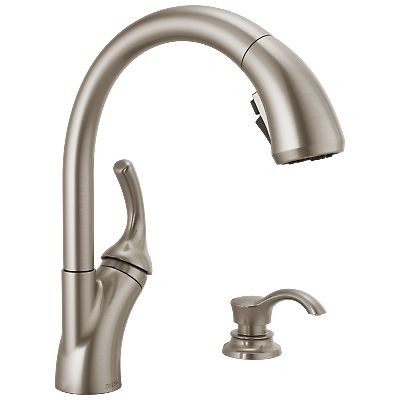 Delta Shiloh Pull Out Kitchen Faucet in Stainless Certified Refurbished $119.00