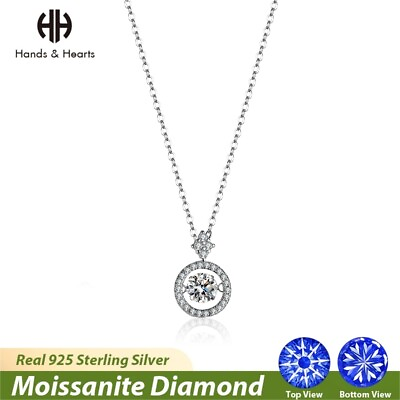Real 0.5CT Moissanite 925 Sterling Silver Luxury Pendant Necklace Women Jewelry #ad $22.45
