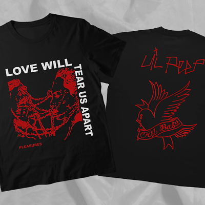 #ad Lil Peep Love Will Tear Us Apart Red Black Double Sided T Shirt $7.99