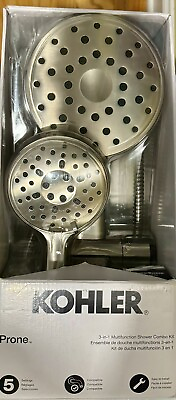 #ad Kohler Prone Adjustable 3 in 1 Multifunction Shower Head Brushed Nickel *READ* $36.95