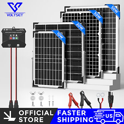 #ad VOLTSET 12V Solar Battery Trickle Charger Maintainer 20W Solar Panel Kit for Car $57.99