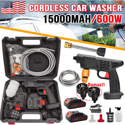 #ad Cordless High Pressure Washer Spray Water Gun Car Washing Cleaning Machine Kit $40.38